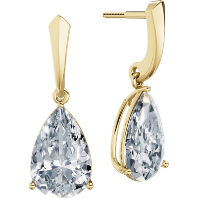 DF dámske náušnice 6427, žluté zlato s laboratorními diamanty o celkové váze 6.00 ct VS1/F