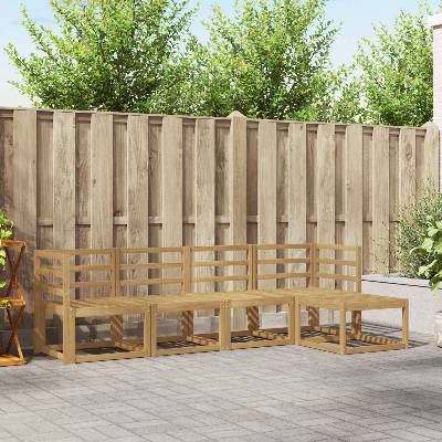 vidaXL Комплект дивани за открито 5 pcs Бяло 245 x 122, 5 x 73 см (3387473)