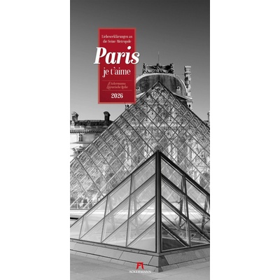 Ackermann Kunstverlag Nástěnný Paříž / Paris, je t’aime Literatur-2026