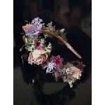 Radi handmade Пастелно лилава диадема със светло зелена зеленина (1009)