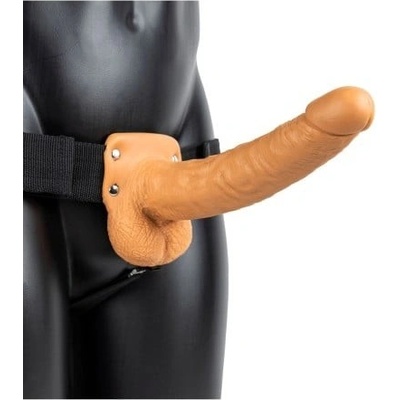 RealRock Hollow Strap-On 9″ tělové unisex strap-on postroj s dildem 25 x 5 cm