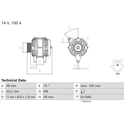 BOSCH 0 986 085 130 generátor (0986085130)