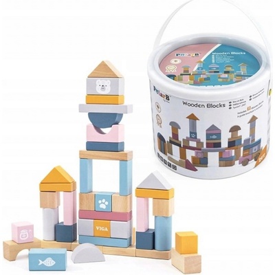 Viga Toys sada kostek v kbelíku 60 prvků PolarB