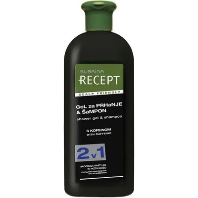 SUBRÍNA Recept Coffein Shower Gél And Shampoo kofeínový šampón a sprchový gél 2v1 400 ml