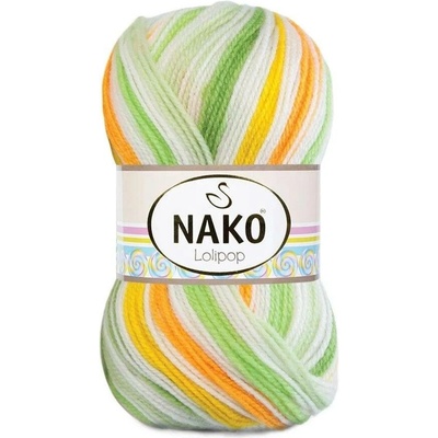 Pletací příze Nako Lolipop 80437 - zelenooranžová