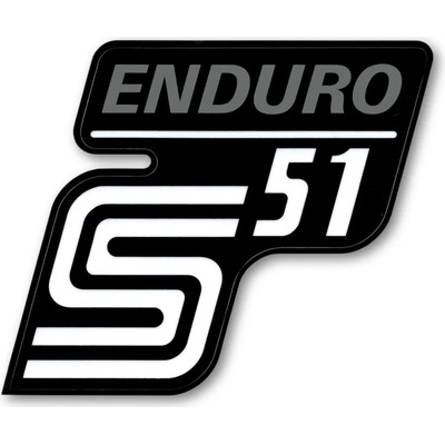 Nálepka schránky "ENDURO", STRIEBORNÁ/SIVÁ (MZA) - Simson S51