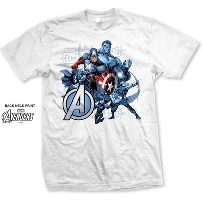 Avengers tričko Group Assemble biele