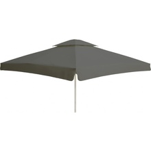 Perfecta Parasols Slunečník Biggie Square 5 x 5 m (bílá kostra, potah s volánem) Antracit