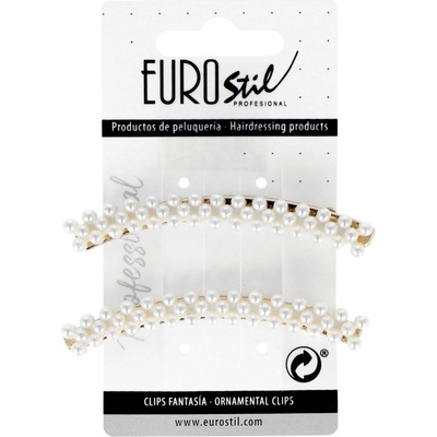 EUROSTIL A8 sponky 2ks s perlami 8cm zahnuté