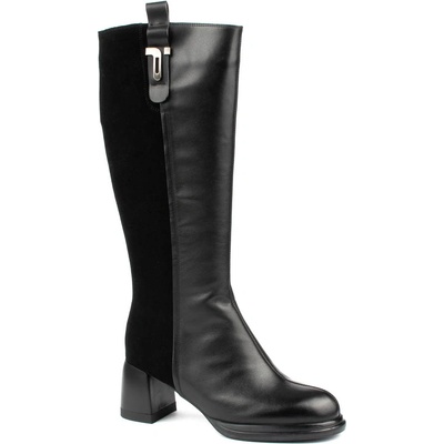 Дамски ботуши от естествена кожа на ток