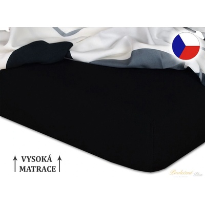 Dadka jersey prostěradlo černé 180x200x25
