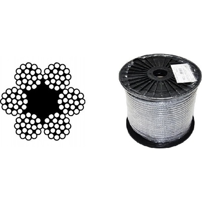 Lano ocelové 6x19M-FC, 10mm, Zn, cívka 50m – Sleviste.cz