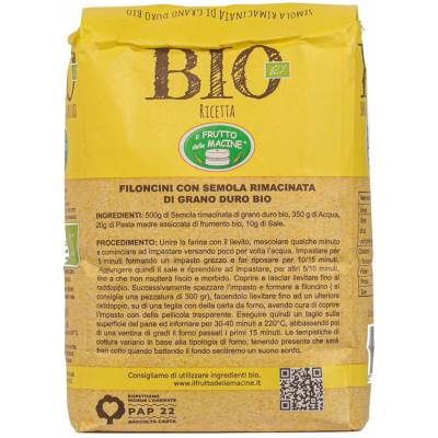 il Frutto delle Macine múka Semola di grano duro Rimacinata 1 kg
