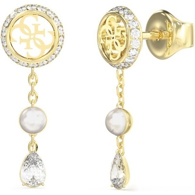 Guess Visiace náušnice s perličkou a zirkónmi Tiny Pearly JUBE05521JWYGT/U
