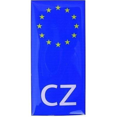 No name Samolepka modrý EU proužek s označením CZ, 95 x 45 mm, gelová