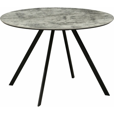 Ainoutl Kulatý jídelní stůl ATELIER 100 cm šedá černá melaminová dýha JS46569