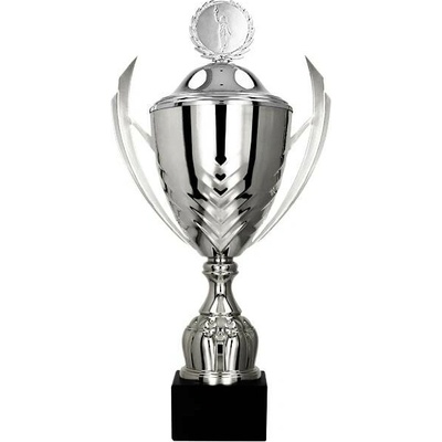 Kovový pohár s poklicí Stříbrný Výška: 30 cm Průměr: 10 cm
