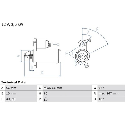 BOSCH 0 986 024 040 Startér (0986024040)