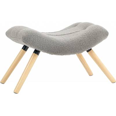 HOMCOM Podnožka s látkou Berber fleece 67 x 45 x 38 cm | světle šedá