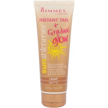 Rimmel Sun Shimmer Instant Tan + Gradual Glow Smývatelný samoopalovací gel s trvalým opalujícím účinkem 125 ml Light Matte