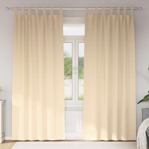 vidaXL Завеси за затъмняване с пръстени 2 бр. Кремаво 245 x 140 см (4107596)