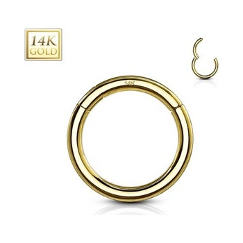 Šperky4U zlatý piercing segment kruh ZL01262-YG-1010