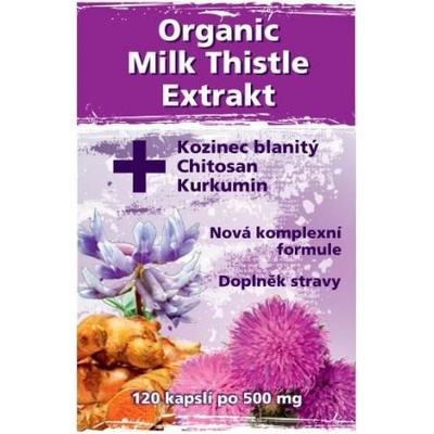 Naturgreen Ostropestřec+Kozinec Chitosan Kurkumin 120 kapslí