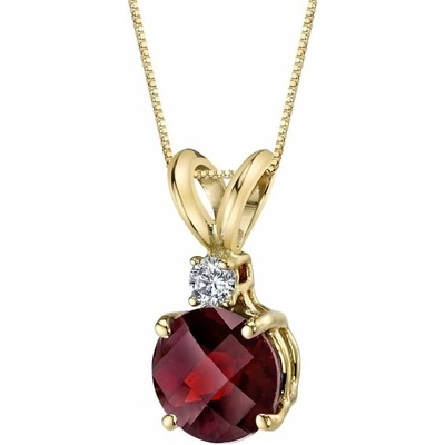 Eppi Okrouhlý granát ve zlatém přívěsku s diamantem Emolyna P32624
