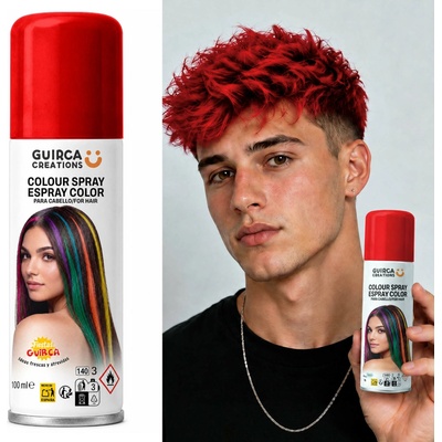 Guirca barevný sprej na vlasy červená 125 ml