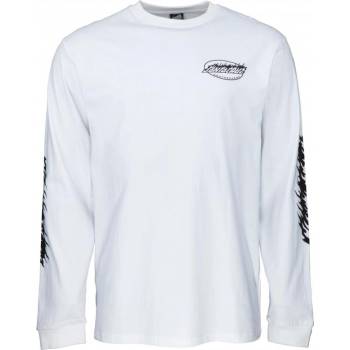 Santa Cruz Oval Flame Dot L/S T-Shirt White