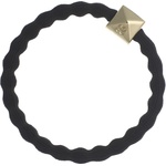 By Eloise London Gold Pyramid Stud Black