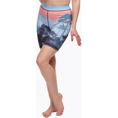 Dedoles dámské veselé krátké sportovní legíny Večer v džungli Růžovo-modré