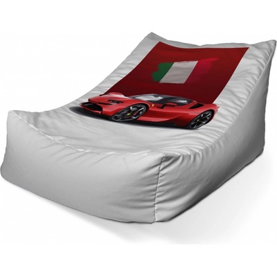 Sablio sedací vak lounge Ferrari Italská vlajka na červeném bloku 80 x 95 x 50 cm