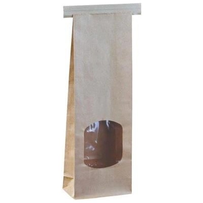 COpack - Papírový sáček s okénkem se zavíráním (4,7x8,8x26cm) (500 ks)