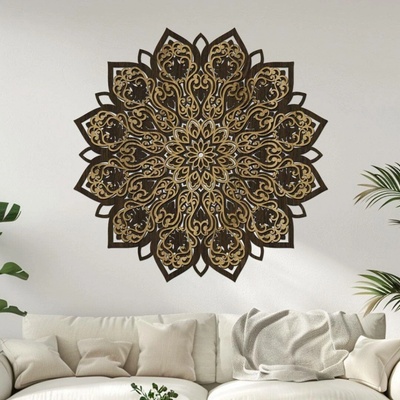 dřevo života 2 vrstvá mandala ROZKVĚTU Rozměry (cm): 60x60, Zvolte barevný dekor: dub zlatý-wenge