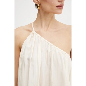 Liviana Conti Копринена рокля Liviana Conti в бежово дълга разкроена L5SS85 (L5SS85)