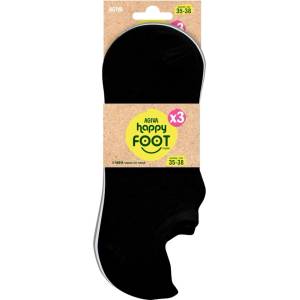 AGIVA Комплект къси дамски чорапи Agiva Happy Foottopia, памук, бяло, черно, сиво, 3 бр. , Многоцветен, размер 35-38 / 39-42 (AGIVA-038)