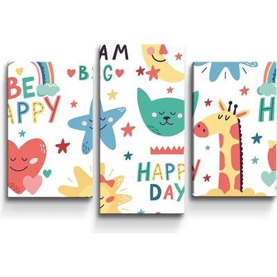Sablio Obraz - 3-dílný Happy day - 75x50 cm