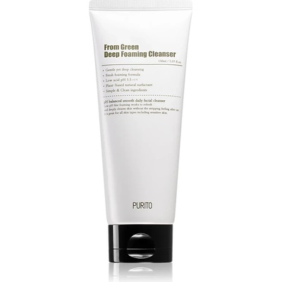 PURITO From Green Deep Foaming Cleanser - Пяна за почистване с екстракт от азиатски водорасли 150мл