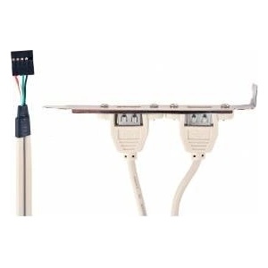 Gembird bracket usb 2 puertos hembra 25cm