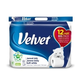 Velvet Тоалетна хартия кадифена 3-слойна (12 бр. /опаковка) бяла