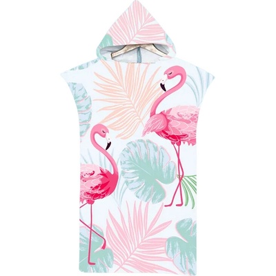 Textilomanie plážové pončo FLAMINGO farebné 80 x 145 cm