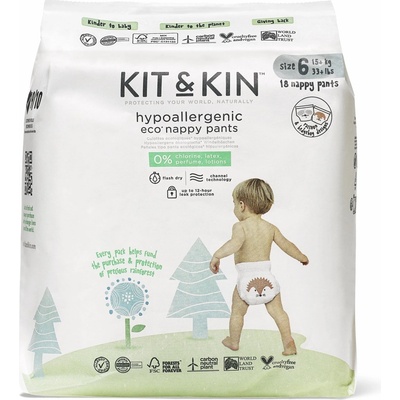 Kit and Kin 6 XL 12-17 kg, Ježek/Mýval, 18 ks.