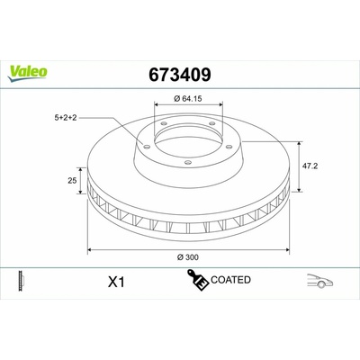 Brzdový kotúč VALEO 673409
