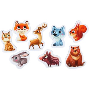 Puzzlika Комплект образователни пъзели за най-малките, Puzzlika - Горски животни (14798)