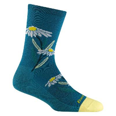 Darn Tough Dámské ponožky DarnTough Blossom Crew Lightweight cascade - L (7,5-9 UK) 10-11,5 US