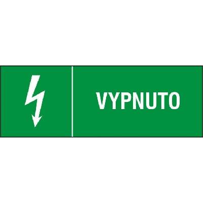 CUPRO PK samolepka VYPNUTO 37X105MM 6103B