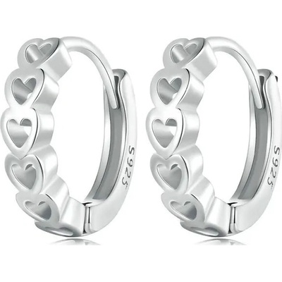 Grace Silver Jewellery stříbrné náušnice Lia srdce E-BSE880/203 stříbrná