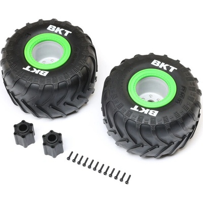 Losi LMT Monster Truck 2.0 4WD: Bicykel 2.6" s pneu BKT Monster Truck Tire stredná vložka beadlock zelený 2 ks 1:8