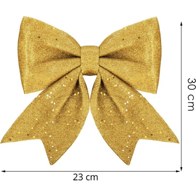 SPRINGOS Vánoční mašle s flitry 30x27,5cm zlatá vánoční dekorace CA1301-XG